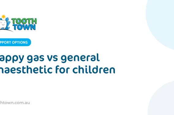 Illustration comparing three levels of dental support for children, from behaviour guidance to hospital care