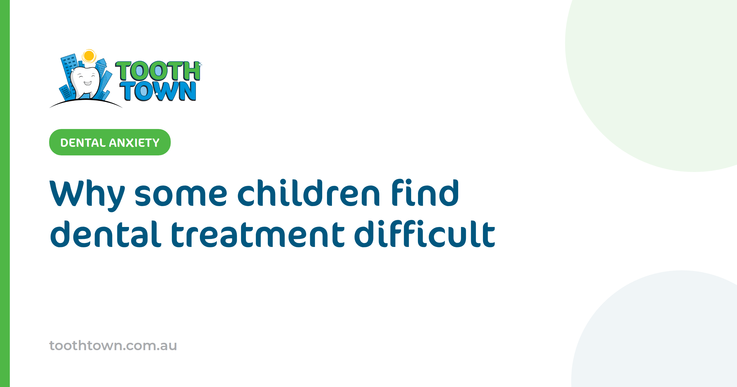 Child feeling anxious about dental treatment at Tooth Town clinic.
